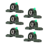 DURAFORCE 6PCS UCP201-8 Pillow Block Bearing 1/2" Bore 2 Bolt Cast Iron Base Self-Aligning
