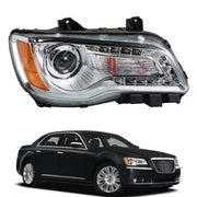 DURAFORCE Single Right Side For Chrysler 300 2011-2014 Headlight Chrome Halogen Clear Lens