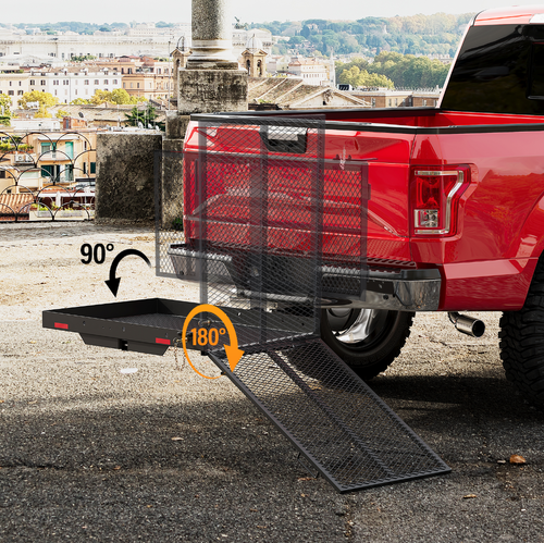 DURAFORCE Mobility Carrier Trailer Hitch Mount Cargo Folding Wheelchair Scooter Rack Ramp