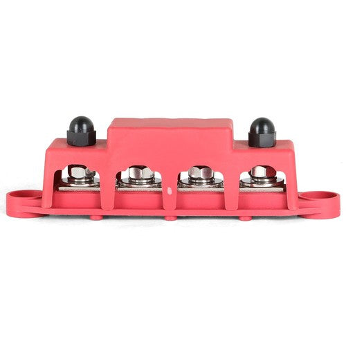 DURAFORCE Red 4 Post Busbar Bus Bar Power Distribution Block With Cover 5/16" 12V 250A