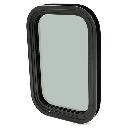 Vertical RV Window Cargo Trailer With Trim Ring Screws Tinted Glass 12 x 18 x 1 1/2