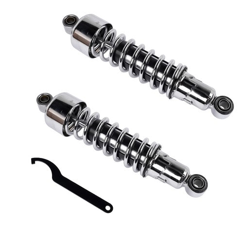 DURAFORCE Pair 11.75" Chrome Rear Shocks For Harley Sportster XL 883 1200 FXR Street Glide