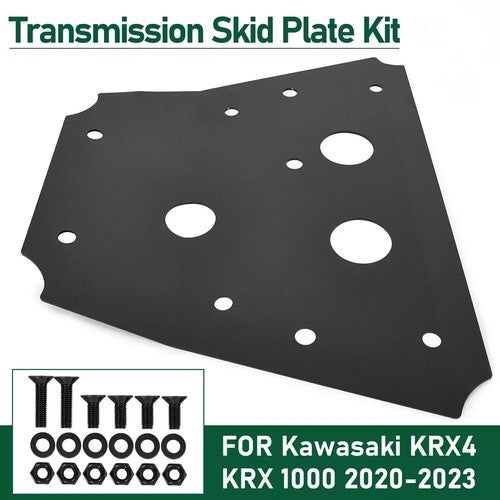 DURAFORCE Steel Rear Transmission Skid Plate Kit Fits for Kawasaki KRX4 KRX 1000 2020-2023