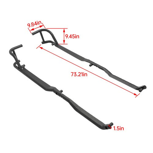Rock Sliders Nerf Bars Side Steps for Polaris Ranger Crew XP 1000 2019-25 24