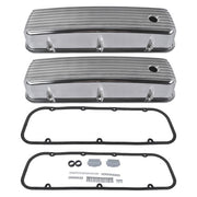 DURAFORCE 3-11/16" Tall Finned Aluminum Valve Covers Fits Chevy Big Block 396 402 427 454