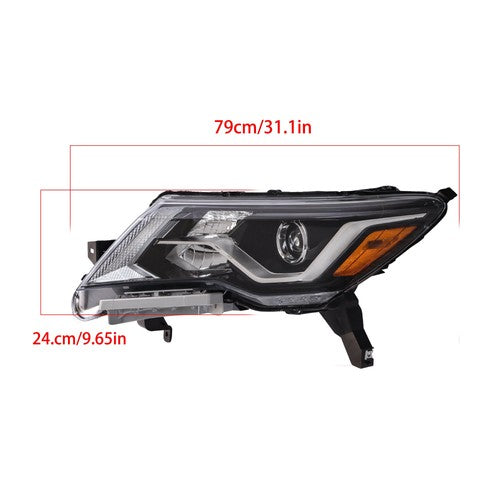 DURAFORCE Pair Headlights Assembly Set For Nissan Pathfinder 2017-2020 Halogen W/LED DRL