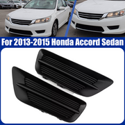 DURAFORCE Front Bumper Fog Light Black Grille Covers for 2013-2015 for Honda Accord Sedan