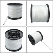 DURAFORCE 3/8 Inch Nylon Rope 250 Foot Sturdy Spool Nylon Solid Braid Rope White