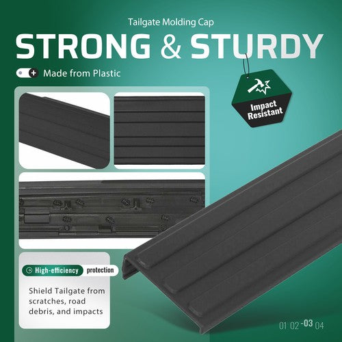 DURAFORCE Tailgate Molding Center Trim Step Pad For 2009-14 Ford F150 Flexible Flex Step