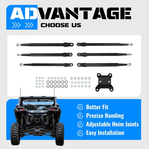 Steel Boxed Rear Radius Arms for Can Am Maverick X3 2017 Plus 64 Inch Body