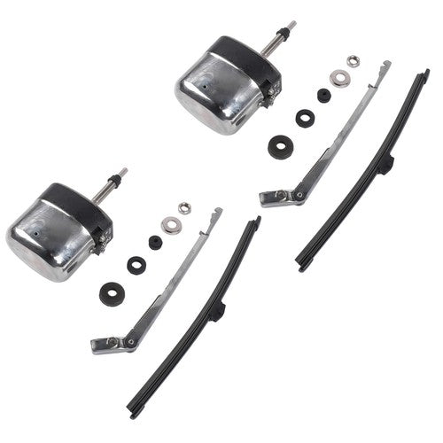 DURAFORCE Stainless Windshield Wiper Motor Kit Street Hot Rod Universal Boat For Chevy 12V