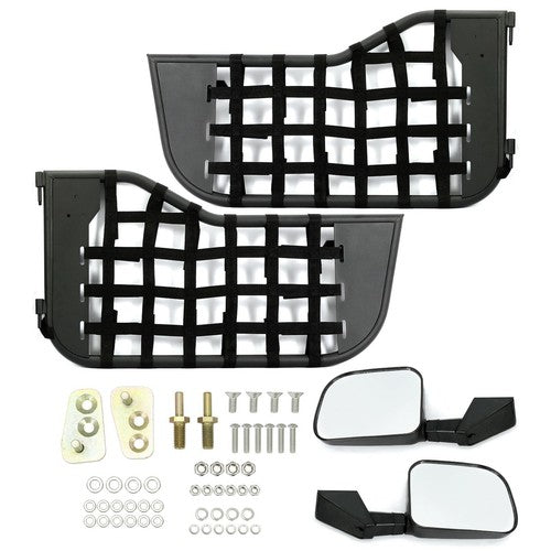 Tubular Trail Door with Mirror for Jeep CJ7 YJ Wrangler 2DR 1976 to 1995 Black
