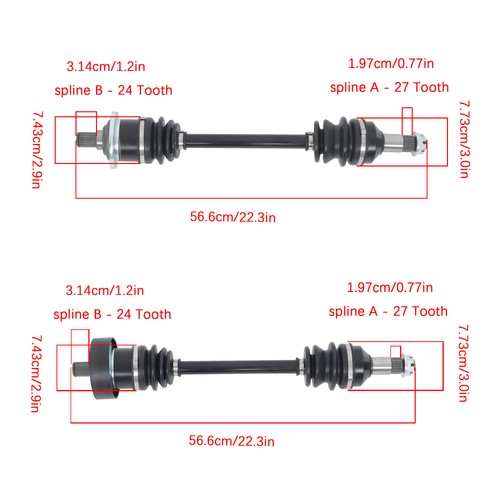 DURAFORCE For Arctic Cat 400 06-14 Front Left&Right CV Axles Drive Shaft 0502-813 0502-812