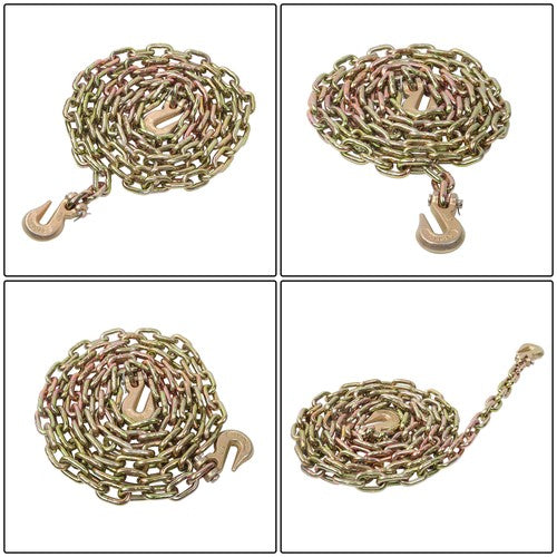 DURAFORCE W/Clevis Hooks Transportation Bundle Chain Steel Gold 4900lbs G80 5/16in×12ft