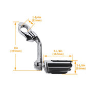 DURAFORCE Chrome Long Highway Foot Pegs For Harley Road King Street Glide 1.25" 1-1/4" Bar