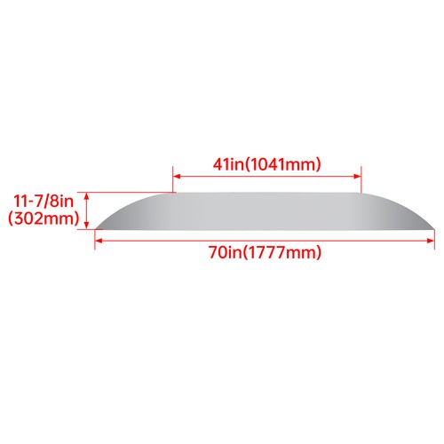 DURAFORCE 9 x 72 Teardrop Trailer Fender Back For Single Tandem Triple Axle Anti-Rust Oil