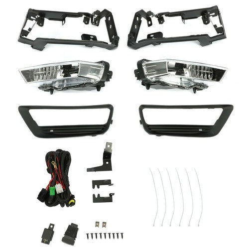 DURAFORCE Fog Lights For Honda Accord Sedan 2013-2015 4Dr Clear Bumper Lamp+Bulbs w/Switch