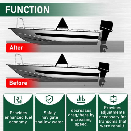 DURAFORCE Adjustable 4'' Set Back Aluminum Jack Plate Tool Outboard Boat Motor For JPL4400