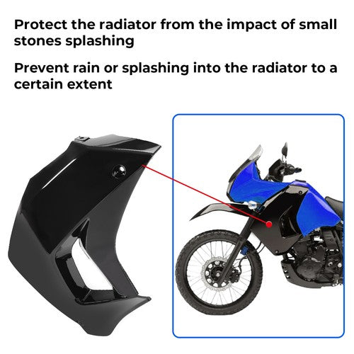 Left Radiator Shroud Painted Black for Kawasaki KLR650 08 18 Camo 16 18