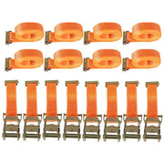 DURAFORCE 2 "x 20' 4000 lb E-Track Ratchet Straps Orange Heavy Duty Tie Downs New 8 Set