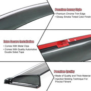 DURAFORCE NEW Window Visor Smoke Tinted Acrylic Rain Guard For Infiniti Q50 2014-2020