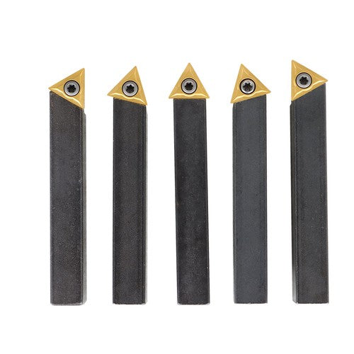DURAFORCE 5-piece 1/2 " lathe indexable carbide insert + turning tool bit holder kit USA