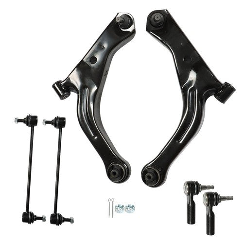 DURAFORCE 6Pc For 05-09 Mazda Tribute Control Arm Ball Joint Outer Tie Rod Suspension Kit