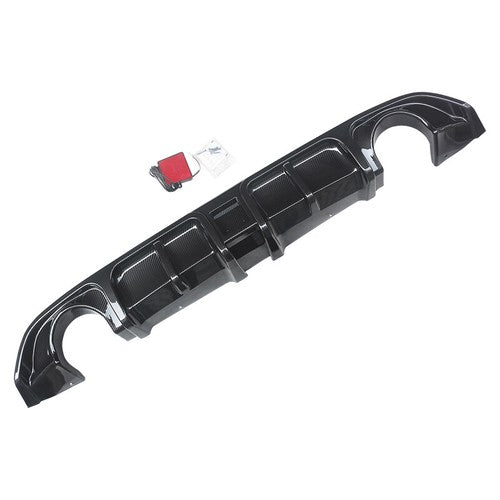 DURAFORCE Carbon Style Rear Bumper Diffuser Lip For Infiniti Q60 2017-2022 W/LED Light