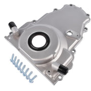 DURAFORCE Timing Cover with 10AN Twin Turbo Oil Drain Fittings for LS Gen IV GM LS 6.2L