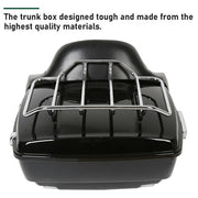 DURAFORCE King Trunk Pack Backrest Mount Rack For Harley Davidson Touring Road Glide 2014+