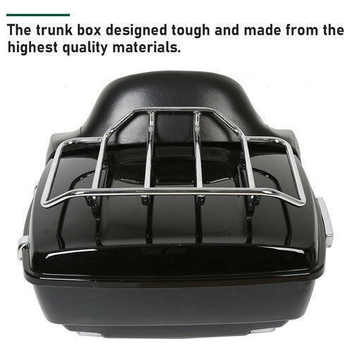 DURAFORCE King Trunk Pack Backrest Mount Rack For Harley Davidson Touring Road Glide 2014+