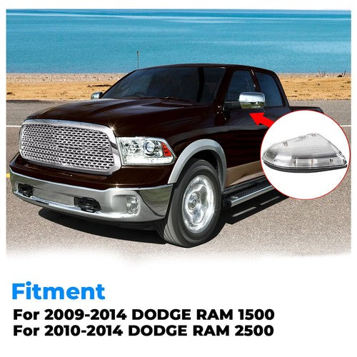 2 Pcs LED Mirror Turn Signal Lights Puddle Lamps For 2009 14 Dodge Ram 1500 2500