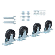 DURAFORCE 4 Inch Caster Wheels Heavy Duty with Brake,2200Lbs,Swivel Plate Casters Set Of 4