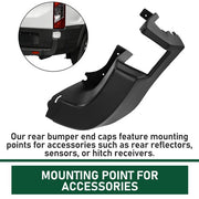 DURAFORCE Rear Bumper Side End Cap Cover RH For 2015-2022 Ford Transit 150 250 350 350HD
