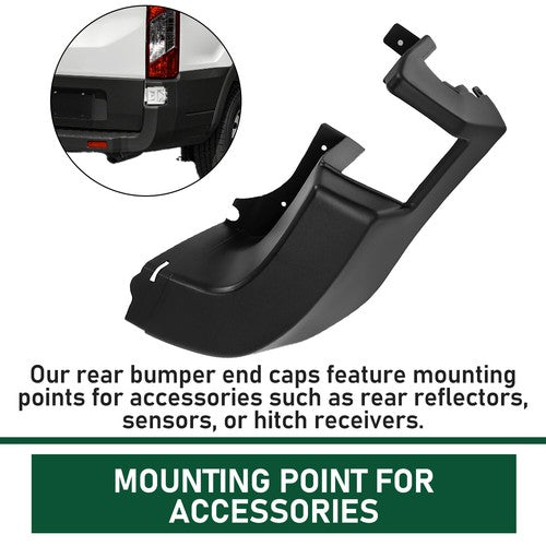 DURAFORCE Rear Bumper Side End Cap Cover RH For 2015-2022 Ford Transit 150 250 350 350HD