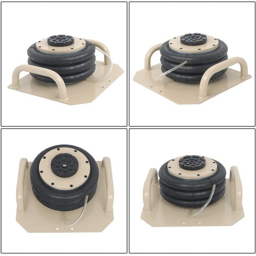 DURAFORCE Air Jack 3 Ton/6600lbs Pneumatic Triple Bag Air Jack w/ Side Handles & Six Steel