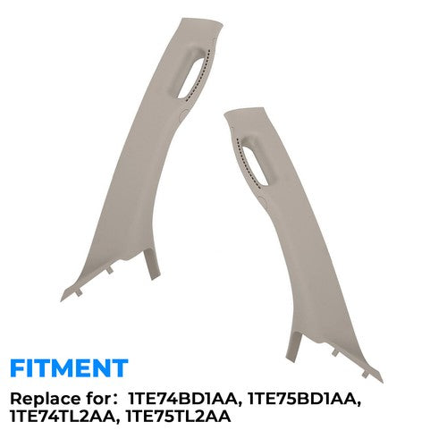 Pair Pull Grab Handle A Pillar Windshield Post Trim for 2002 2010 Dodge Ram