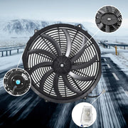 DURAFORCE BLACK 16" Electric Radiator Fan High 3000 Cfm Thermostat Wiring Switch Relay Kit