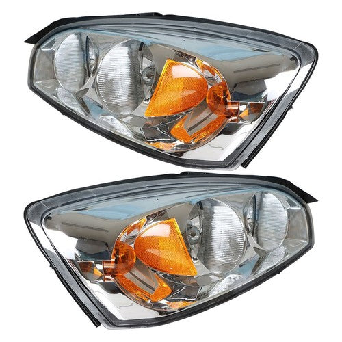 DURAFORCE Pair Set For Chevy Malibu 2004-2008 Headlight Replacement Halogen Clear Lens L+R