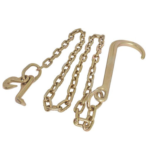 DURAFORCE Grade 70 Wrecker Tow Chain 5/16 x 6 FT 15" Axle J Hook Hook Rollback Carrier USA