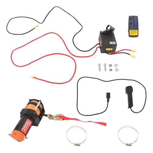 DURAFORCE 2500 lbs Electric Winch 50ft Synthetic Rope 12VDC/1.2HP Wireless & Wired Remote