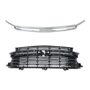 DURAFORCE Front Bumper Upper Grille+Grill Trim Chrome For Chevy Tahoe Suburban 2021-2022