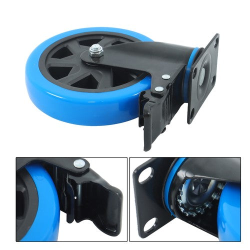DURAFORCE 6 Inch Swivel Caster Wheels, Casters Set of 4 Heavy Duty with Brakes