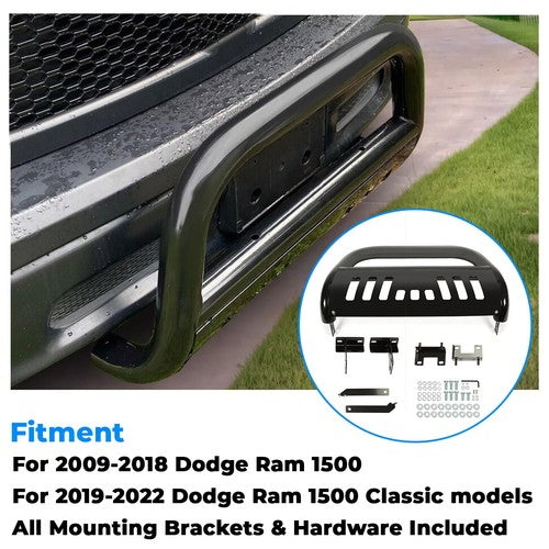 Brush Bull Bar Push Front Bumper Grille Guard for 2009 2023 Dodge Ram 1500