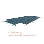 DURAFORCE Inground Pool Cover Safety Fits Rectangle Swimming Pool Mesh Solid Pool