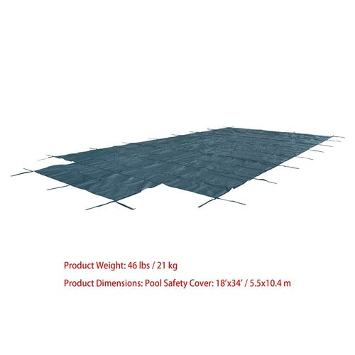 DURAFORCE Inground Pool Cover Safety Fits Rectangle Swimming Pool Mesh Solid Pool
