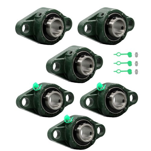 DURAFORCE UCFL205-16 Pillow Block Flange Bearing 1" Bore 2 Bolt Solid Base (6PCS)