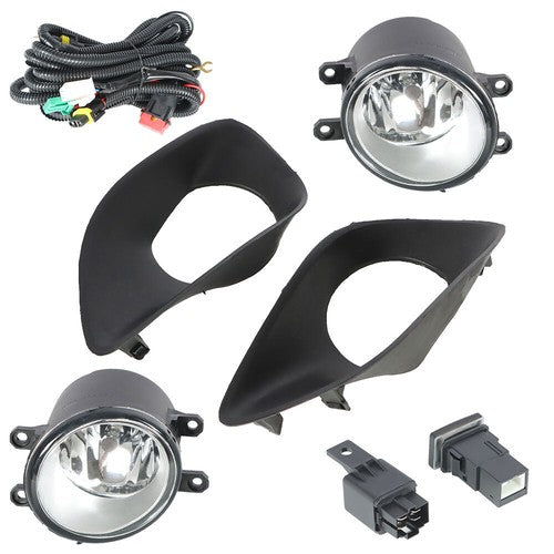 DURAFORCE Driver+Passenger Side For Toyota Yaris 07-11 Fog Lamp Assembly w/ Switch Wiring