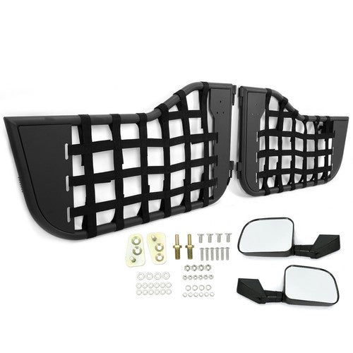 Tubular Trail Door with Mirror for Jeep CJ7 YJ Wrangler 2DR 1976 to 1995 Black