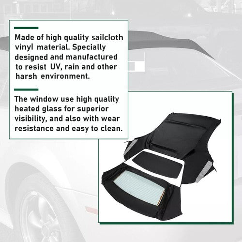 DURAFORCE For Ford Mustang 1994-2004 Convertible Soft Top w/ Heated Glass Window Sailcloth